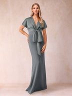Kerensa Grey front view wedding guest dress