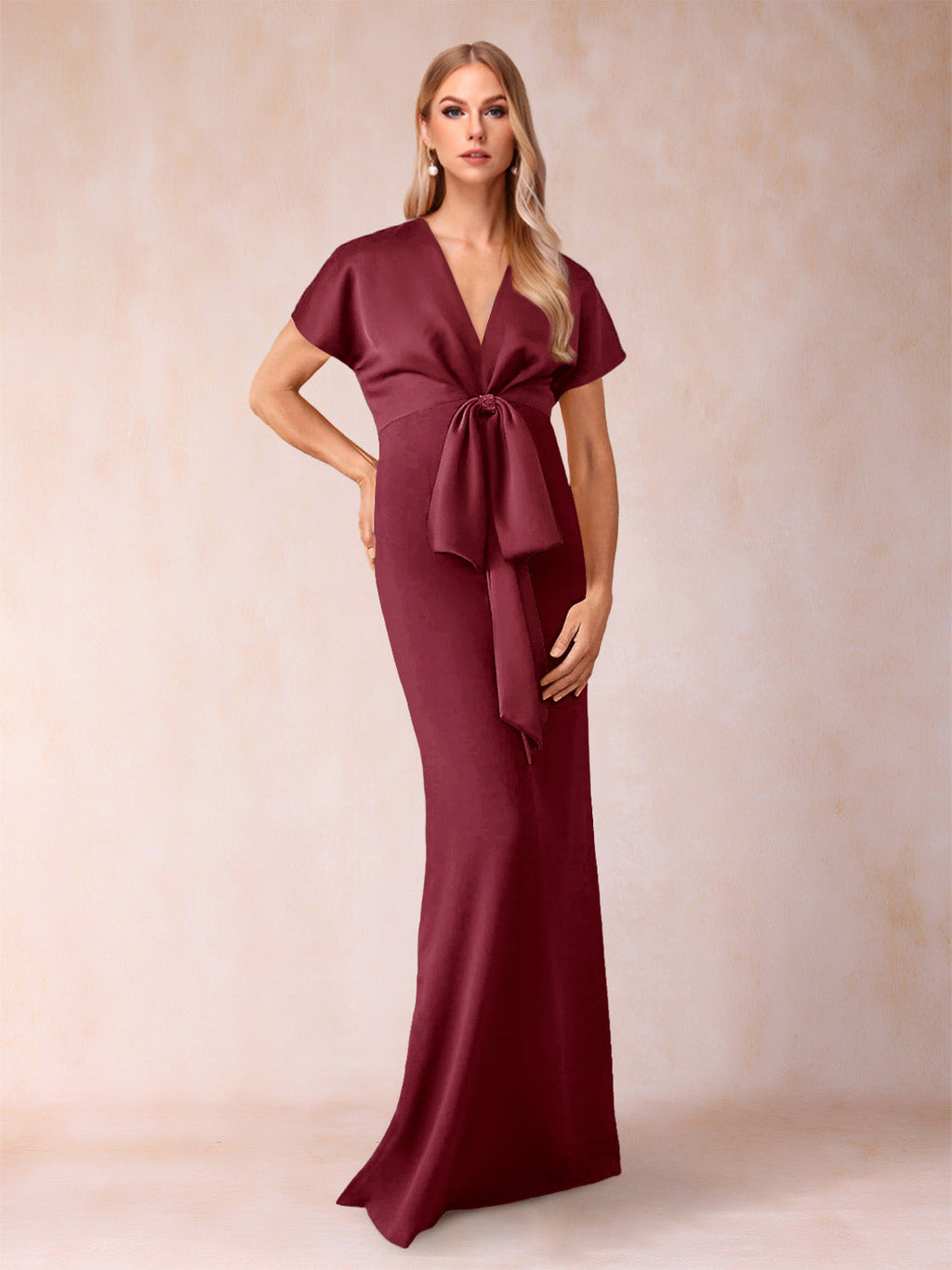 Kerensa Burgundy back view wedding guest dress