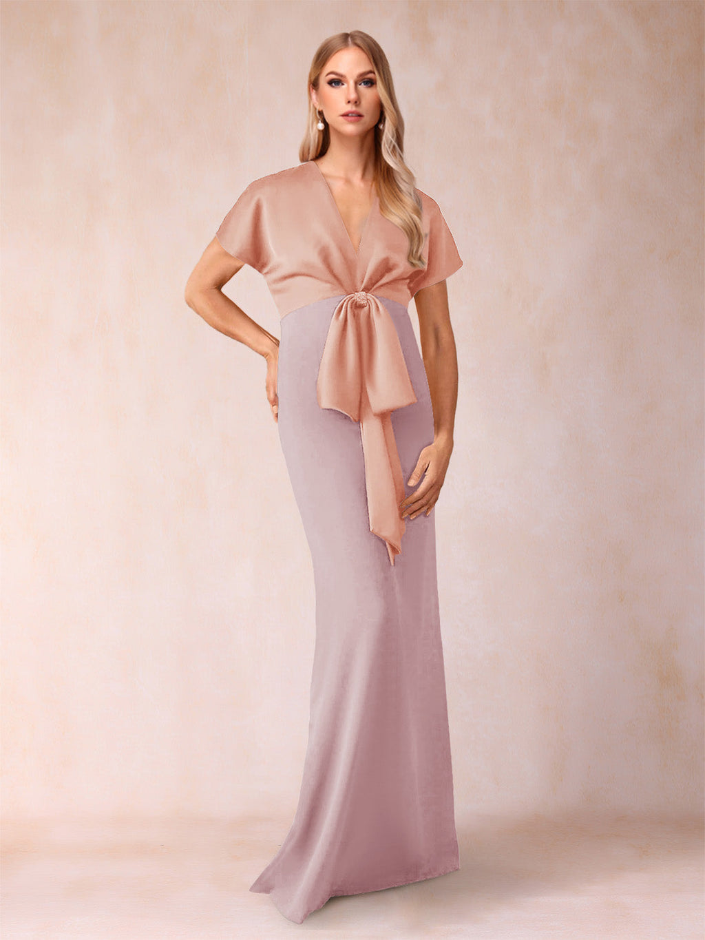 Kerensa Mauve front view wedding guest dress