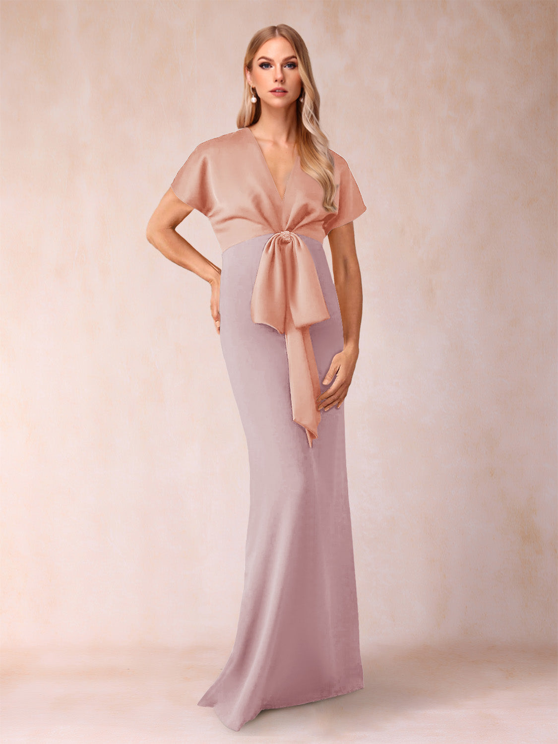 Kerensa Mauve front view wedding guest dress