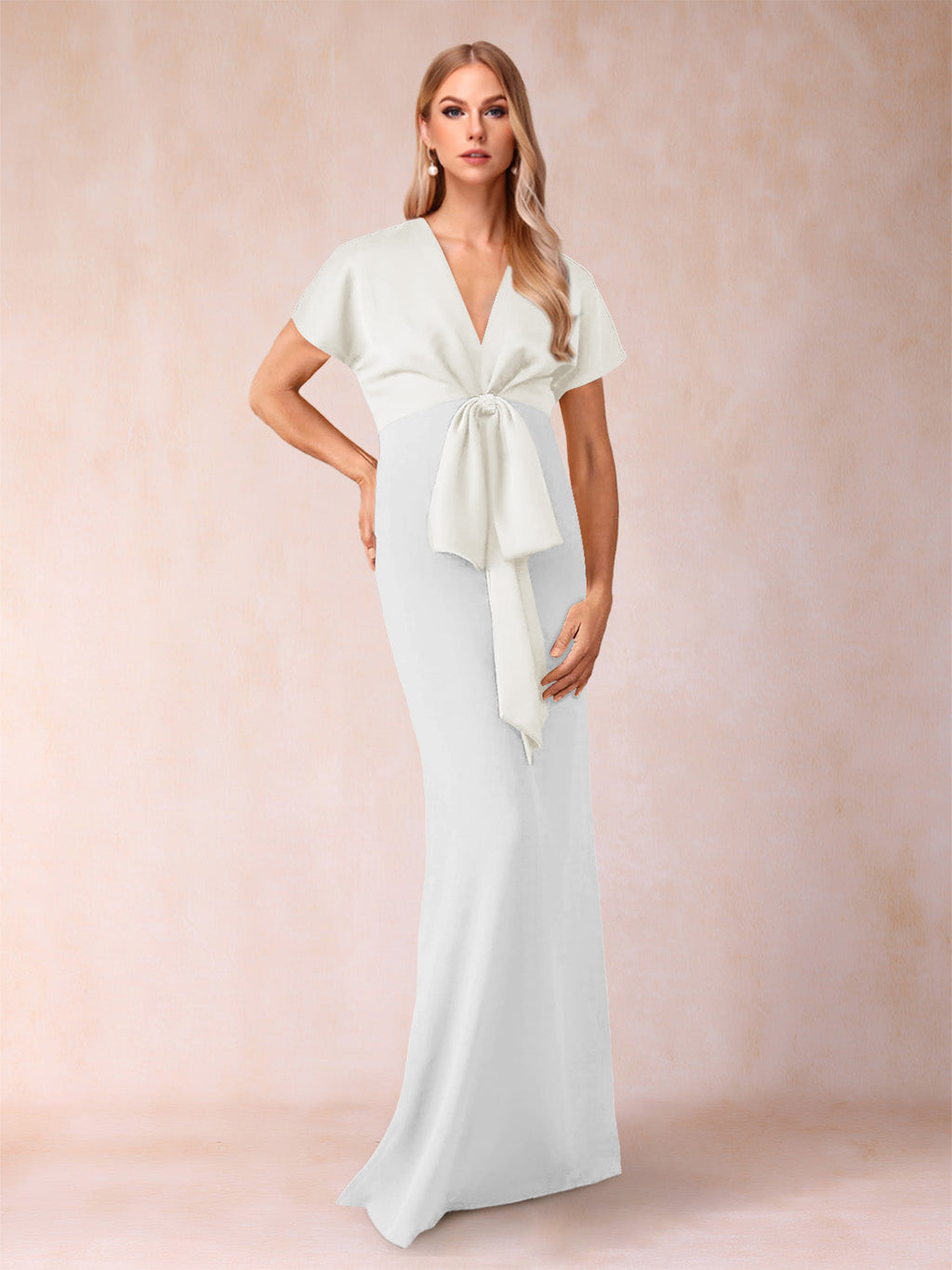 Kerensa Ivory back view wedding guest dress