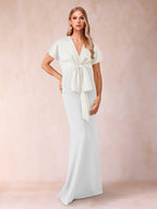 Estelle Rose Ivory back view mother of the bride dress