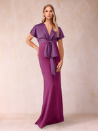 Estelle Rose Orchid front view mother of the bride dress