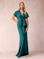 Estelle Rose Peacock front view mother of the bride dress