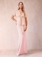 Kerensa Pearl Pink front view wedding guest dress