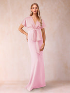 Kerensa Rose Pink front view wedding guest dress