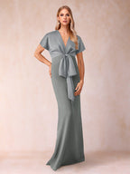 Kerensa Steel Grey front view wedding guest dress