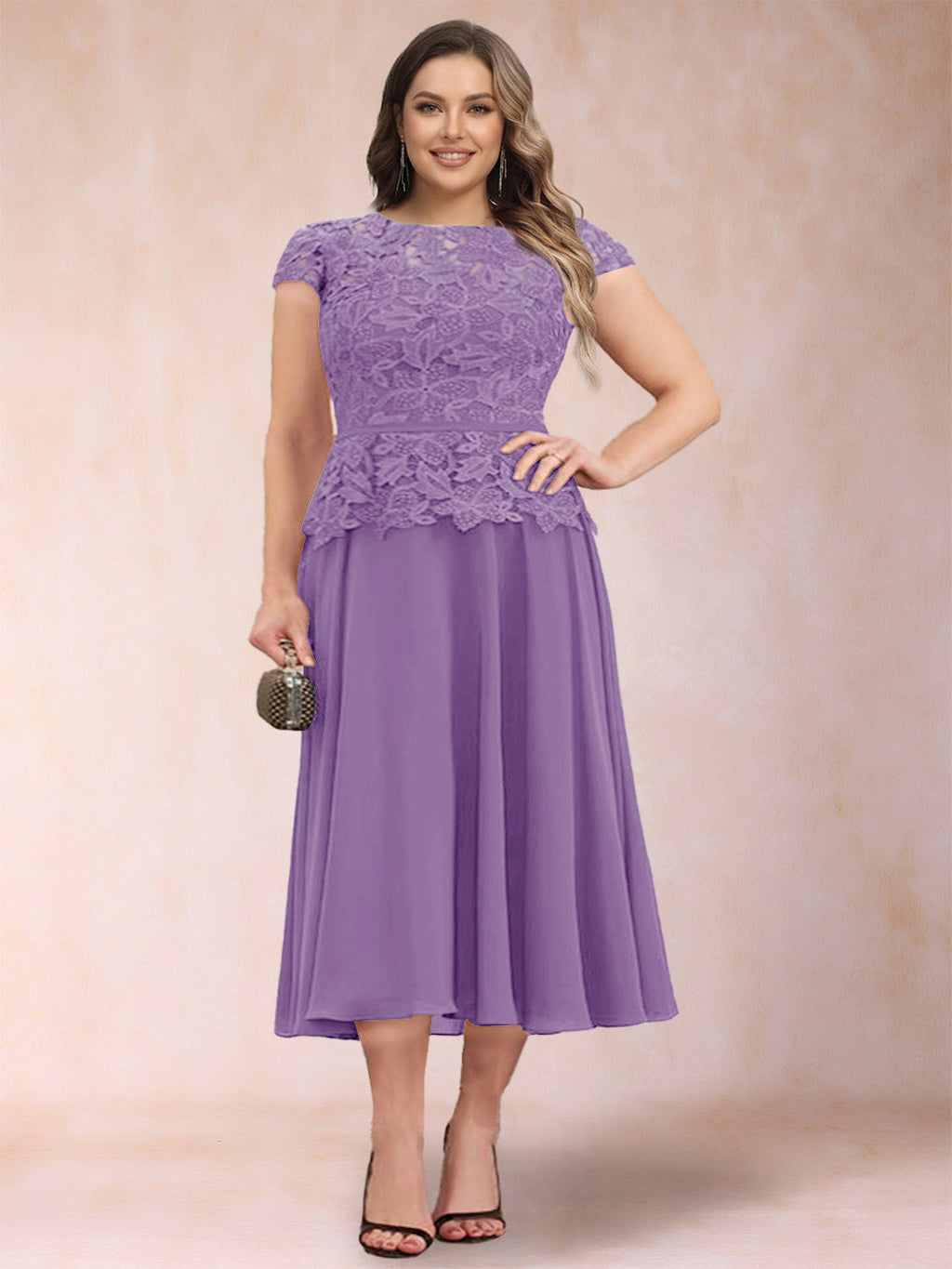 Carmen Mae Wisteria front view mother of the bride dress