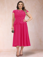 Carmen Mae Fuchsia back view mother of the bride dress