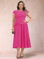 Carmen Mae Hot Pink front view mother of the bride dress