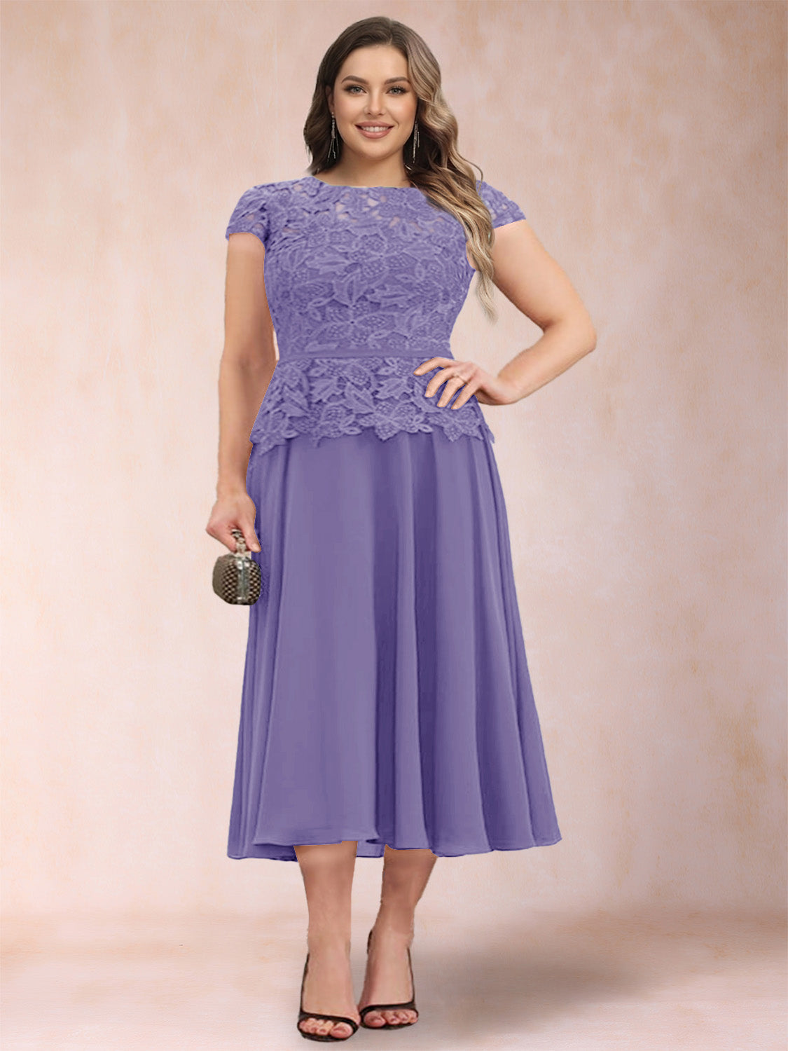 Carmen Mae Lilac front view mother of the bride dress