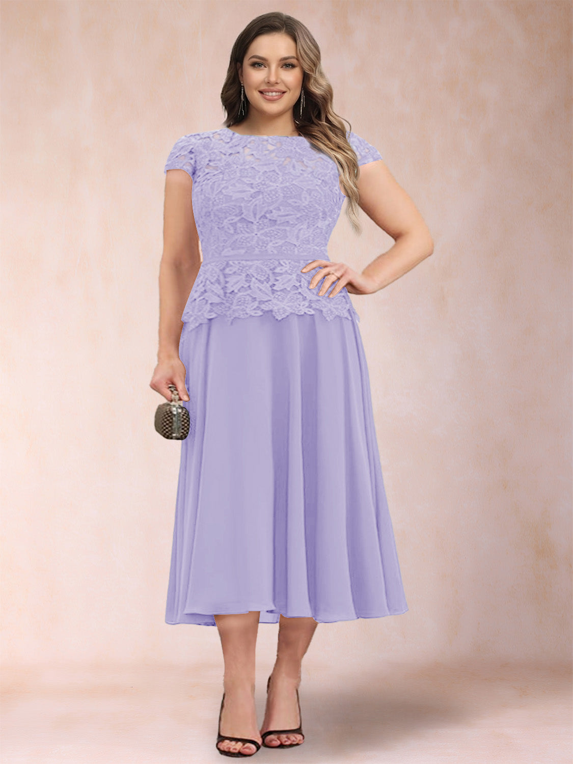 Carmen Mae Lilac back view mother of the bride dress