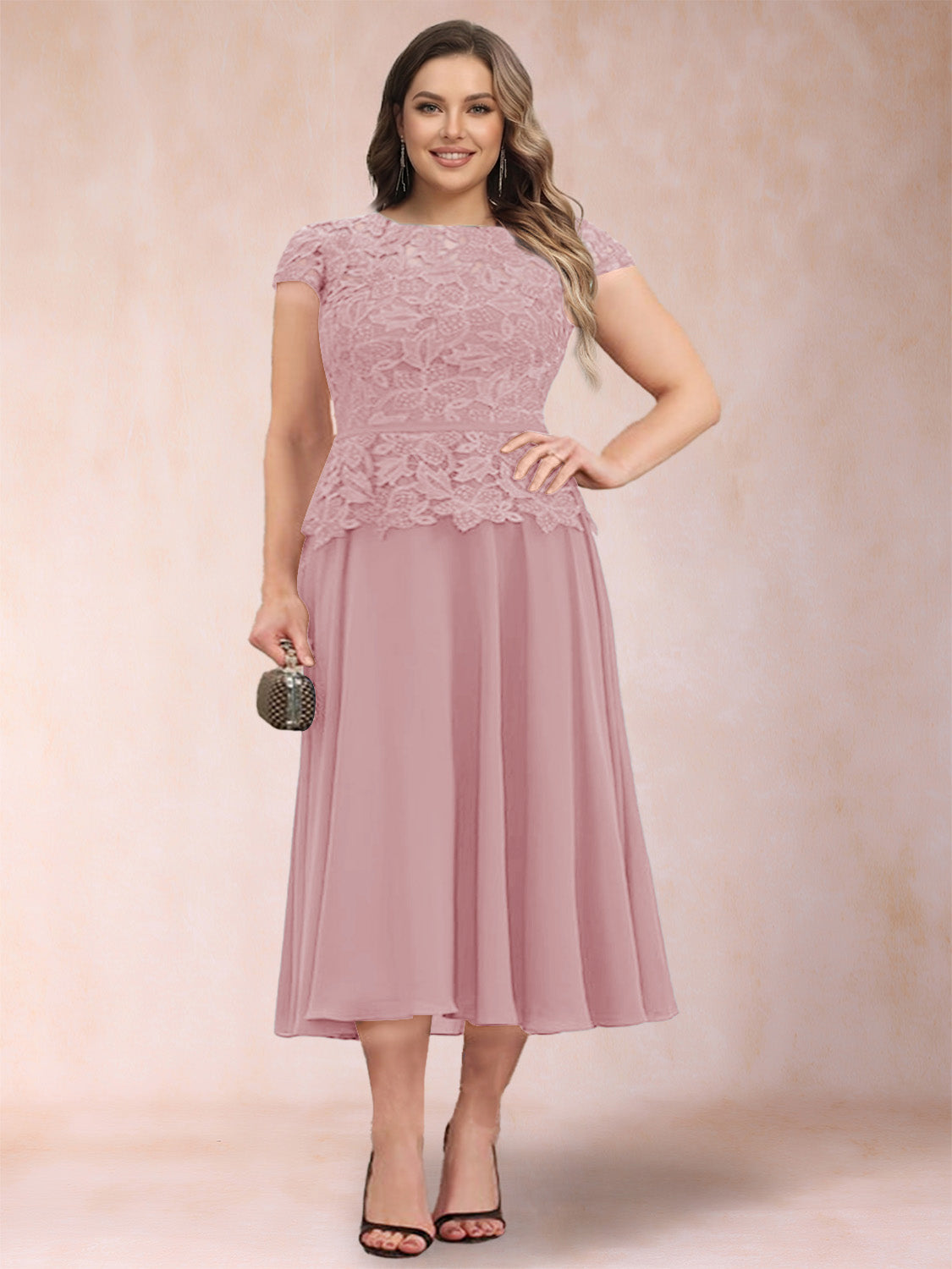 Carmen Mae Mauve front view mother of the bride dress