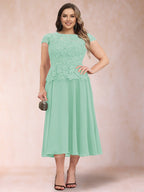 Carmen Mae Mint Green front view mother of the bride dress