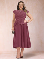 Carmen Mae Plum front view mother of the bride dress