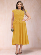 Carmen Mae Gold front view mother of the bride dress