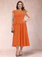 Carmen Mae Orange front view mother of the bride dress