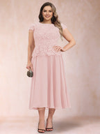 Carmen Mae Pearl Pink front view mother of the bride dress