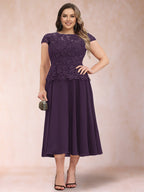 Carmen Mae Plum back view mother of the bride dress