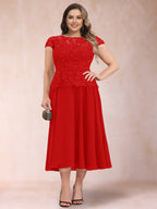 Carmen Mae Red front view mother of the bride dress