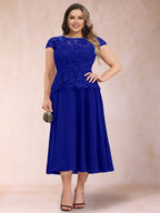 Carmen Mae Royal Blue back view mother of the bride dress