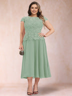 Carmen Mae Sage Green back view mother of the bride dress