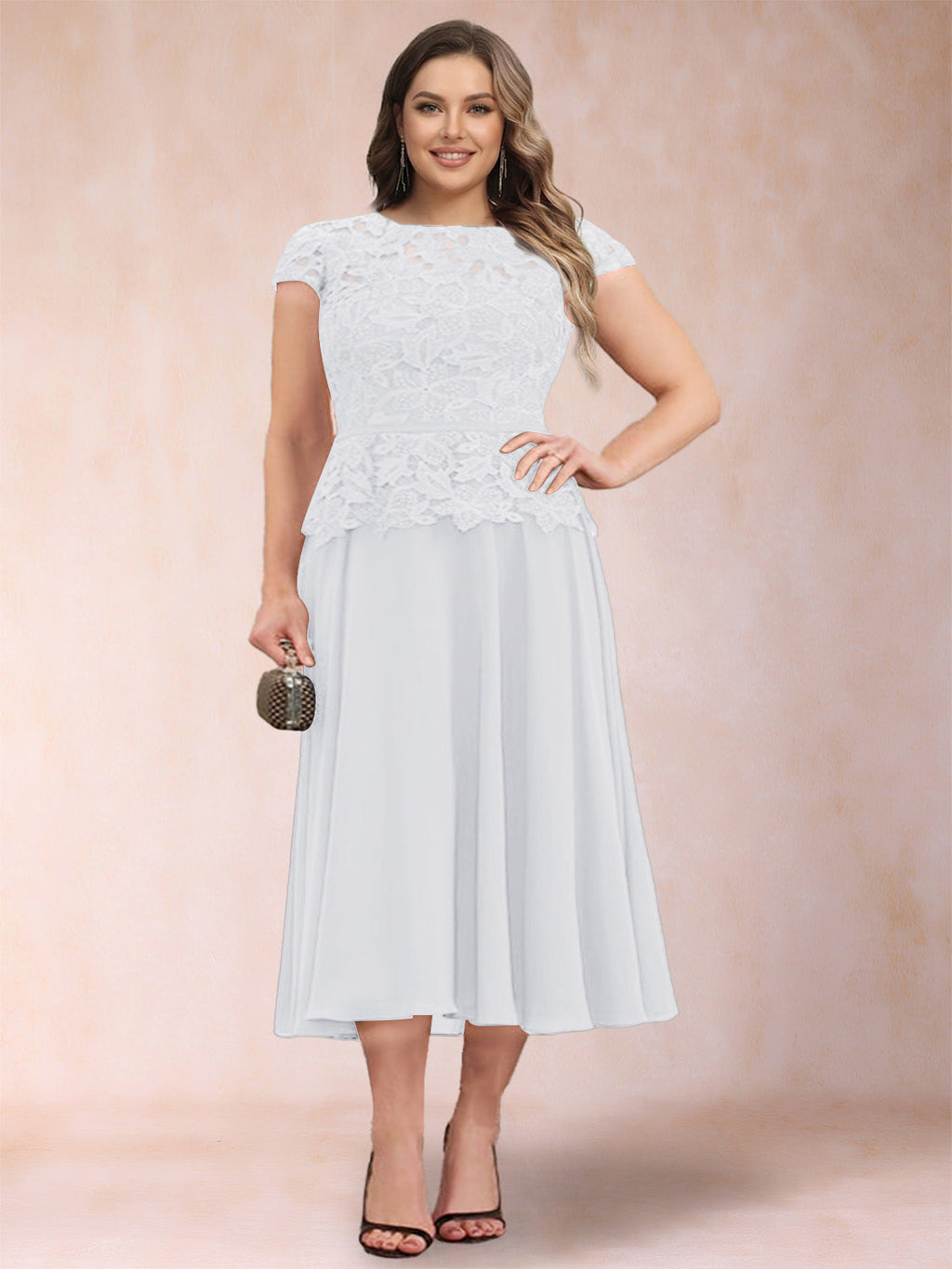 Carmen Mae White front view mother of the bride dress