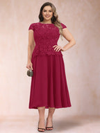 Carmen Mae Burgundy side view mother of the bride dress