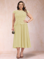 Carmen Mae Yellow front view mother of the bride dress