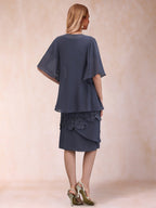 Marcella Dusty Blue back view wedding guest dress