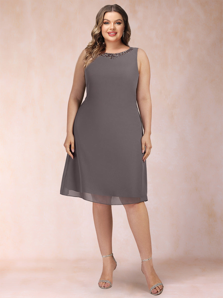 Paula Mae Steel Blue side view mother of the bride dress