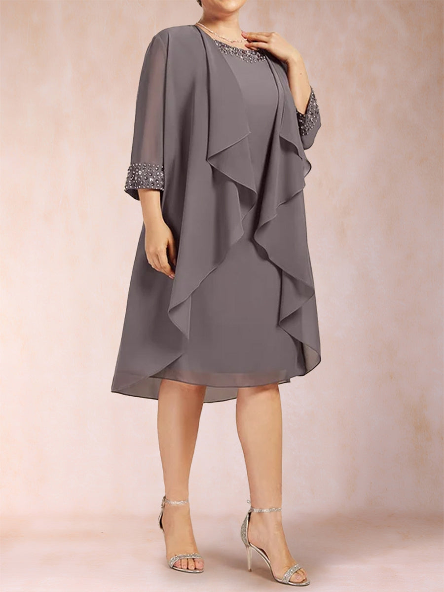 Paula Mae Steel Blue fabric detail mother of the bride dress