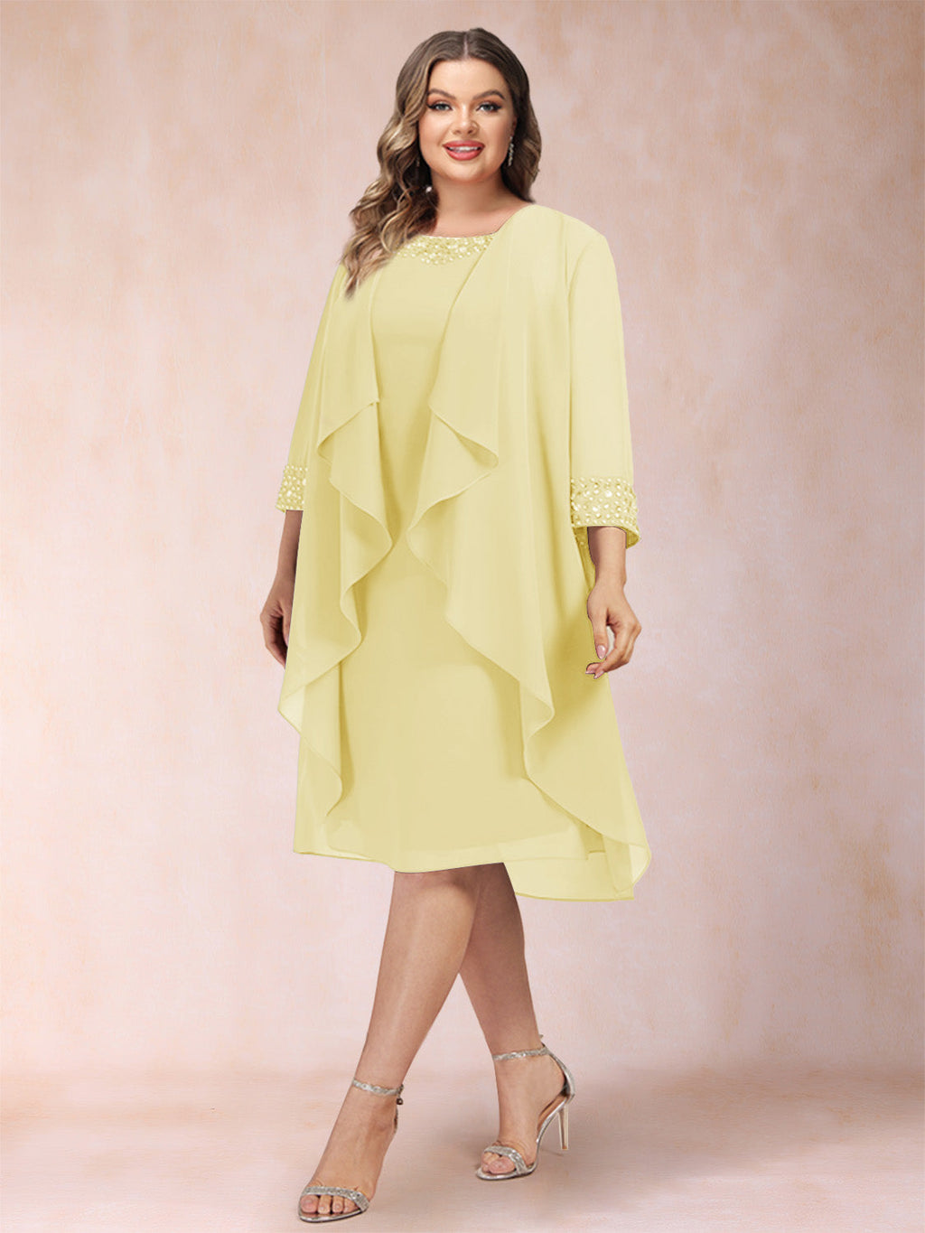 Paula Mae Daffodil front view mother of the bride dress