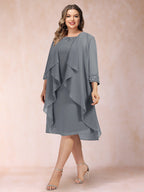 Paula Mae Grey front view mother of the bride dress