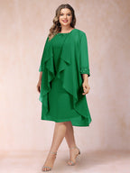 Paula Mae Forest Green front view mother of the bride dress