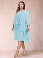 Paula Mae Sky Blue back view mother of the bride dress