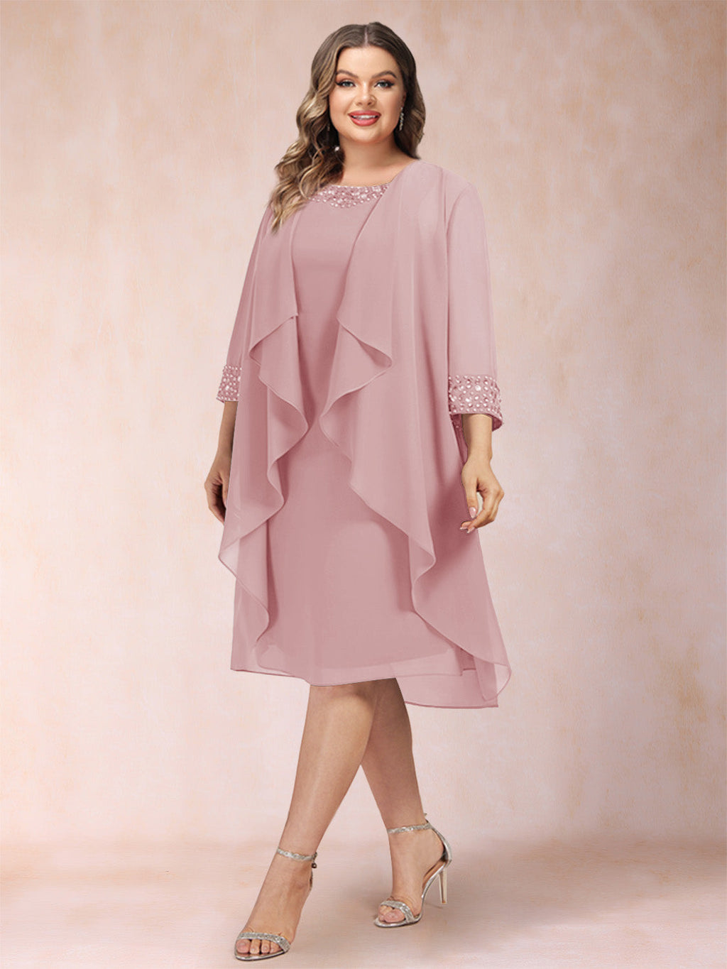 Paula Mae Mauve front view mother of the bride dress