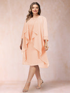 Paula Mae Peach front view mother of the bride dress