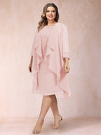 Paula Mae Pearl Pink back view mother of the bride dress