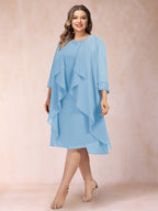 Paula Mae Sky Blue side view mother of the bride dress