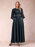 Iona Elise Royal Blue front view mother of the bride dress