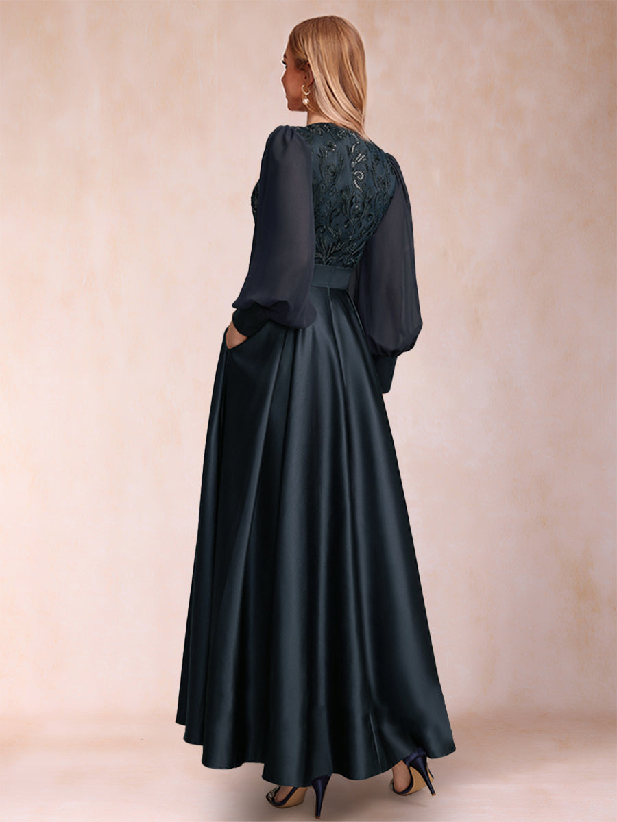 Iona Elise Royal Blue back view mother of the bride dress