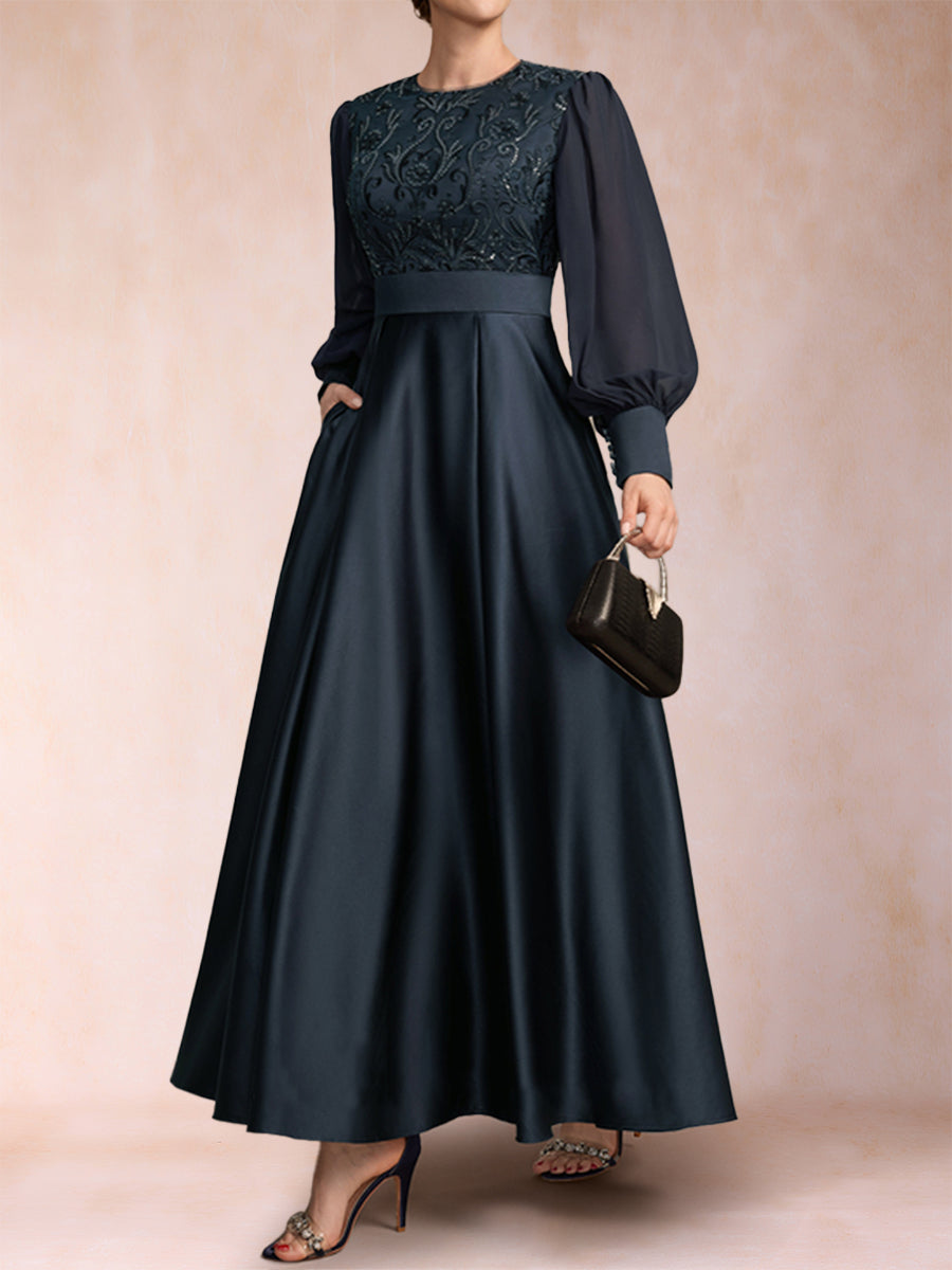 Iona Elise Royal Blue side view mother of the bride dress