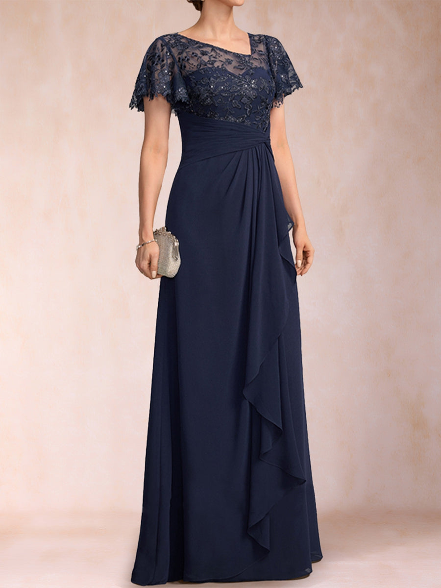 Julia June Royal Blue side view mother of the bride dress