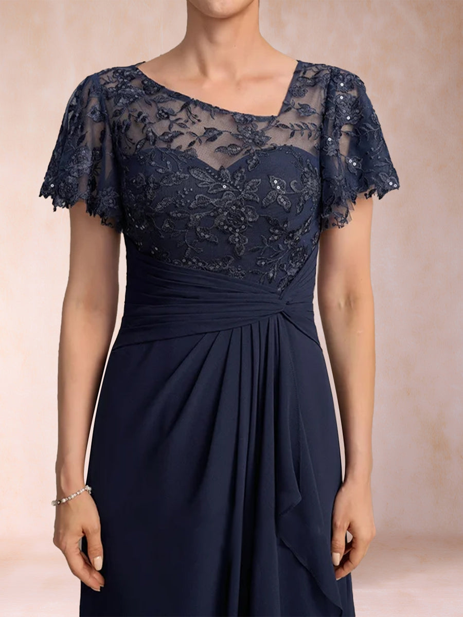 Julia June Royal Blue fabric detail mother of the bride dress