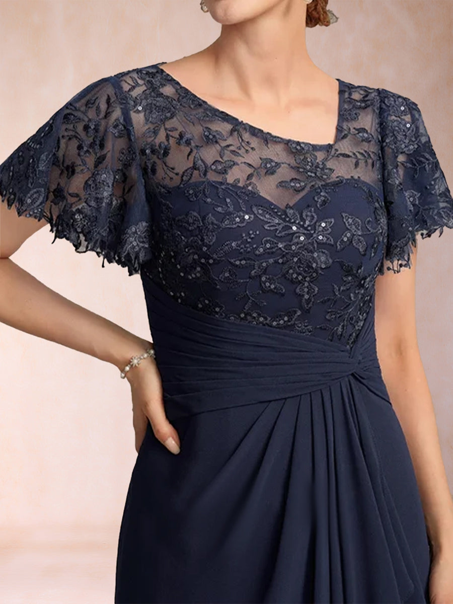 Julia June Royal Blue hem detail mother of the bride dress