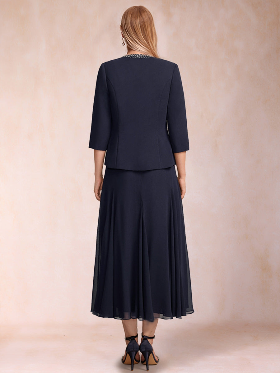 Estelle royal blue back view mother of the bride dress
