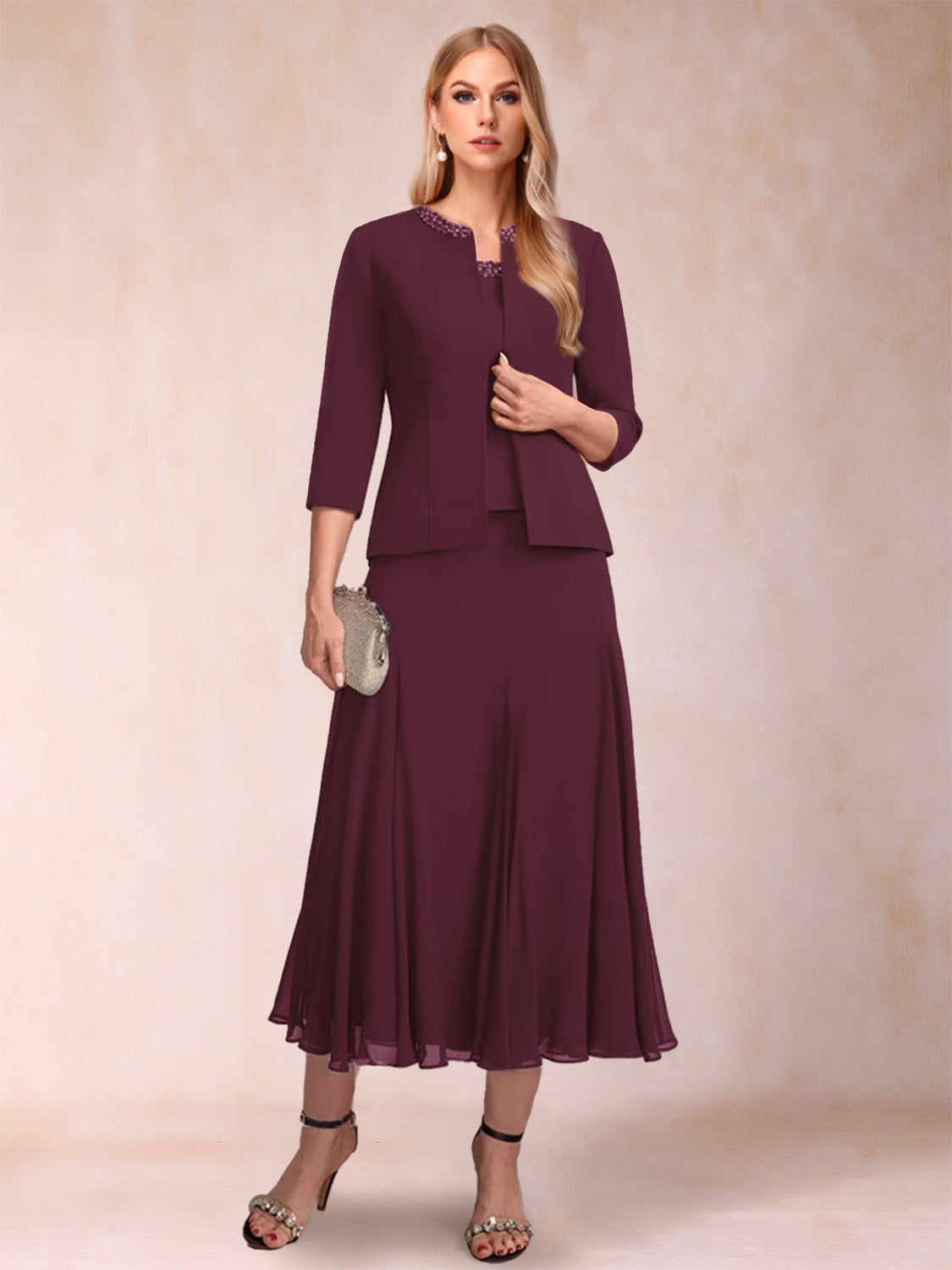 Jessamine Burgundy side view wedding guest dress