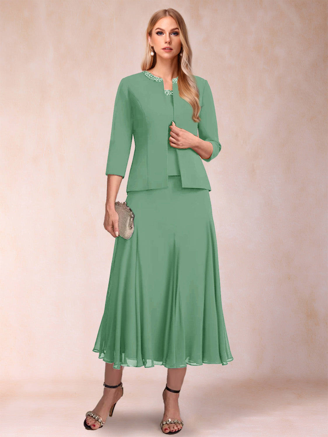 Jessamine Eucalyptus front view wedding guest dress