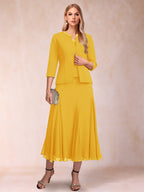 Jessamine Gold back view wedding guest dress